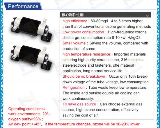 1g de cerámica - el generador del ozono del tubo del ozono del generador de la corona 7g parte 12V 110V 220V